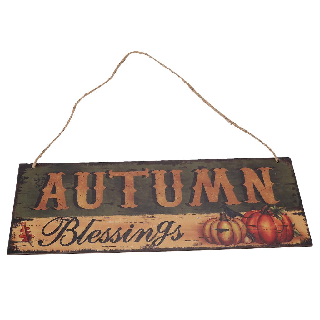 Hölzernes Türhängeplakat mit Kürbis-Sonnenblumen-Muster für Innen- und Außendekoration JM00936