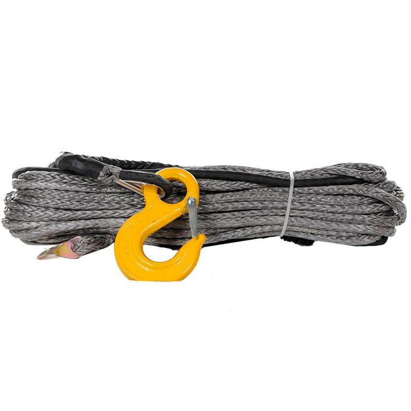 10mm X 30m Red Rope Synthetic Uhmwpe Winch Line With Hook For Off Road 4x4 Vehicle Tools