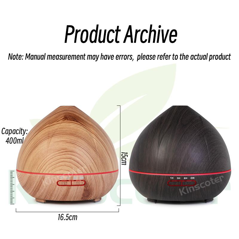 Aromatyczny dyfuzor olejków eterycznych 400ml ziarno drewna ultradźwiękowy chłodna mgła cichy nawilżacz z pilotem