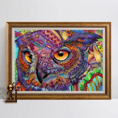 Gufo Ricamato con Diamanti Pittura Diamante Colorata Punto Croce Ricamo Animale per Bambini Puzzle