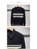 Men's Korean Color Block Striped Knit Polo Sweater - Trendy Autumn/Winter Fashion