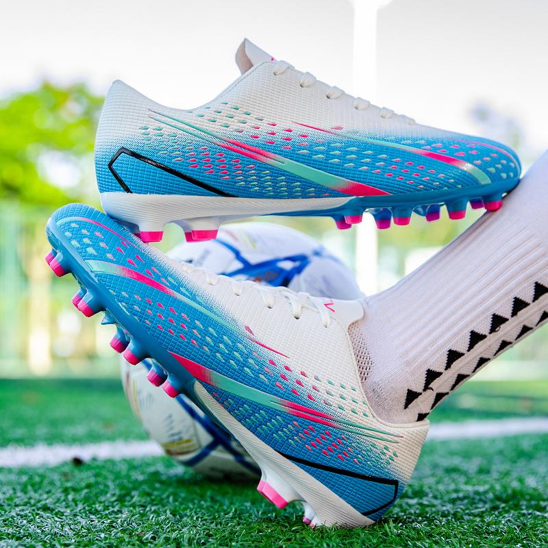 Unisex Football Boots Men's High -top Elastic Socks Mouth Leather Art Lawn Long Nail Football Shoes Children Big Size Football Boots