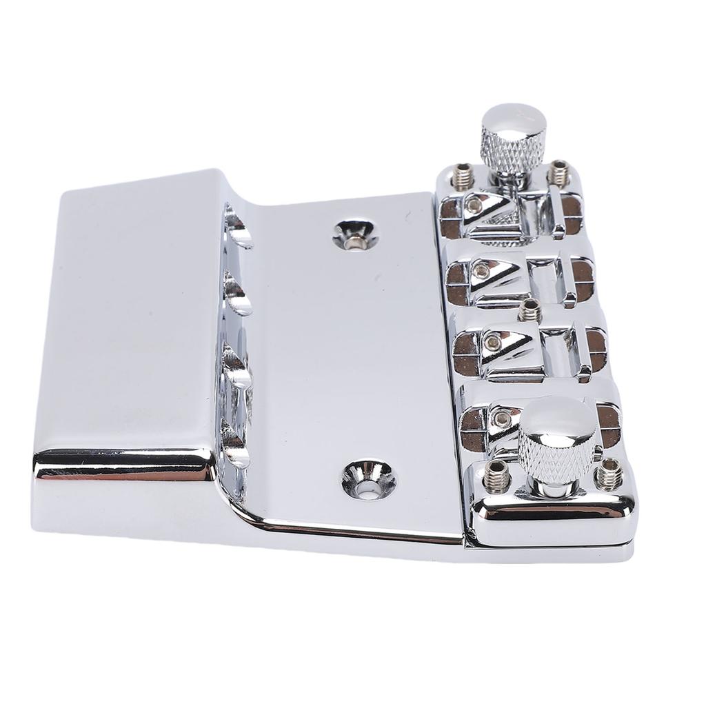 Bass Bridge Fit for Rickenbacker 4 String 18mm Adjustable Cr Plated Zinc Alloy Saddles Assembly