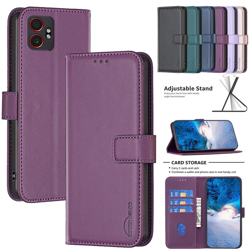 Leather Flip Wallet Case For Samsung Galaxy Xcover 7 Pro Xcover7 Pro SM-G766B G766W Cases Magnetic Card Slots Phone Cover Shell