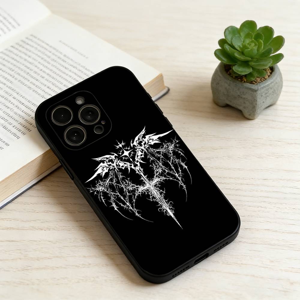 

Чохол для телефону з хрестом для iPhone 17,16,15,14,13,12,11 Plus,Pro Max,XS,М який силіконовий чорний чохол iPhone16e