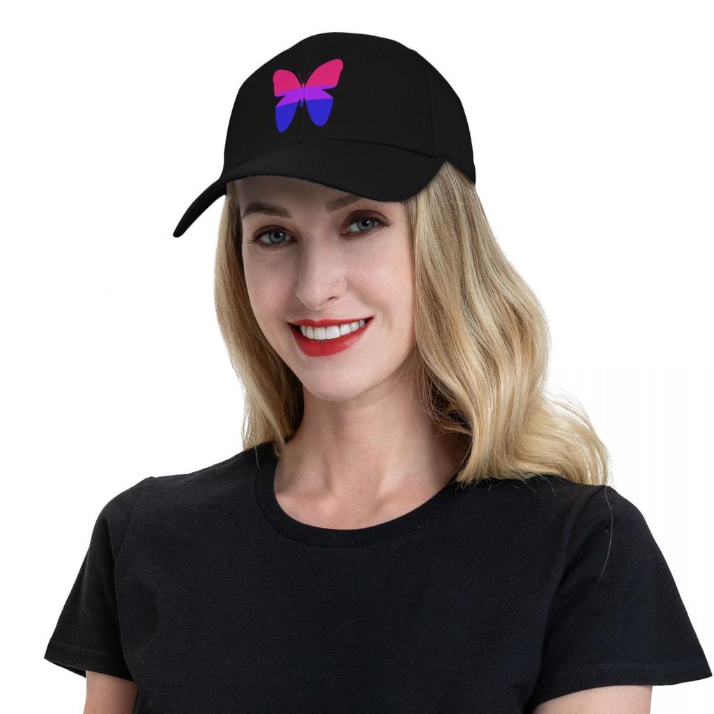 Bisexual Pride Butterfly Baseball Cap Trucker Hat Snapback Cap Wild Ball Hat Golf Hat Man Caps Women Men's