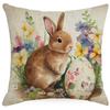 New Easter Pillowcase Retro Rabbit Easter Egg Flowers Decoration Pillow Sofa Cushion Cover