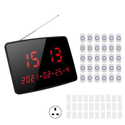 Wireless Calling System 1 To 30 Button Pager Restaurant Take Meal Equipment 110‑240VUK Plug