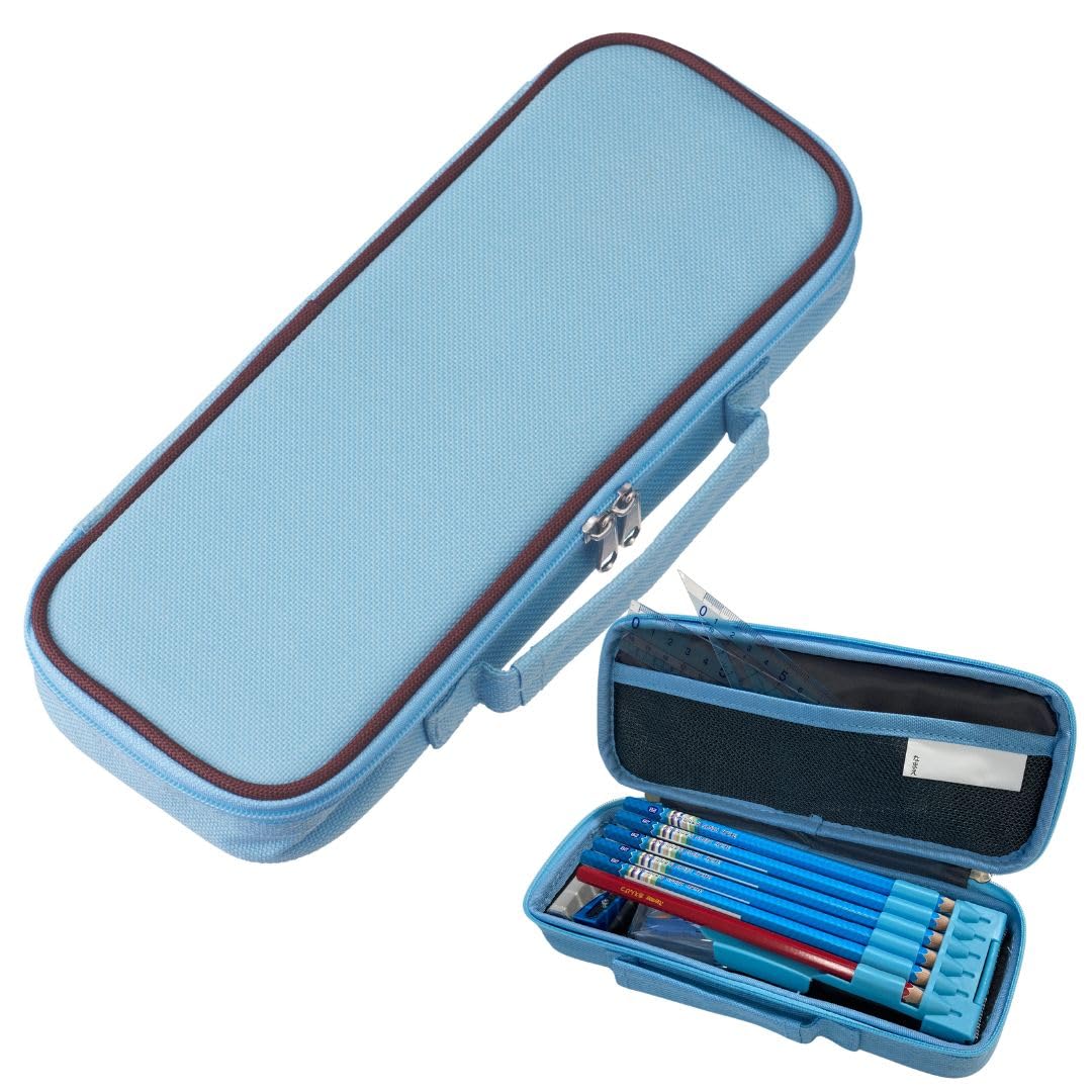 Raymay Fujii Pen Large with Light Blue FSB133H Case, Capacity, Topliner, Pocket,