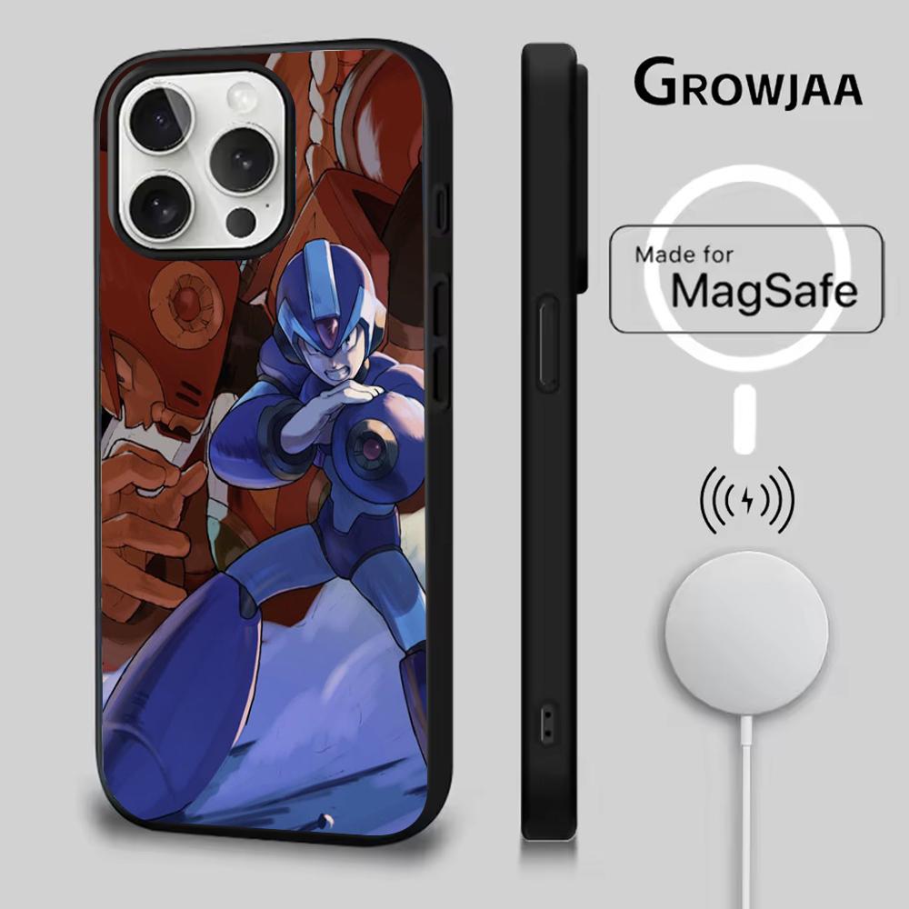 R-Rockman M-Megaman Game Phone Case For iPhone 16e,16,15,14,13,12,11,Plus,Pro,Max,Mini Magsafe Magnetic Wireless Charging