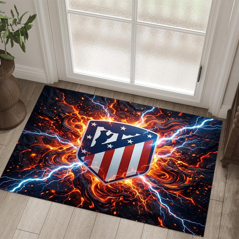 Design Atletico Madryt Kryształowy Aksamitny Dywan Przytulny Nie?Antypoślizgowy Dywan Wzorzysty Do Sypialni Salonu Przedpokoju