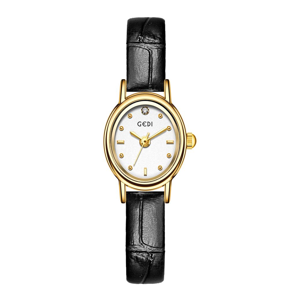 Light Luxury High-End Sense, Small And Exquisite Oval Women'S Watch, Student High-Value Retro Belt Quartz Watch