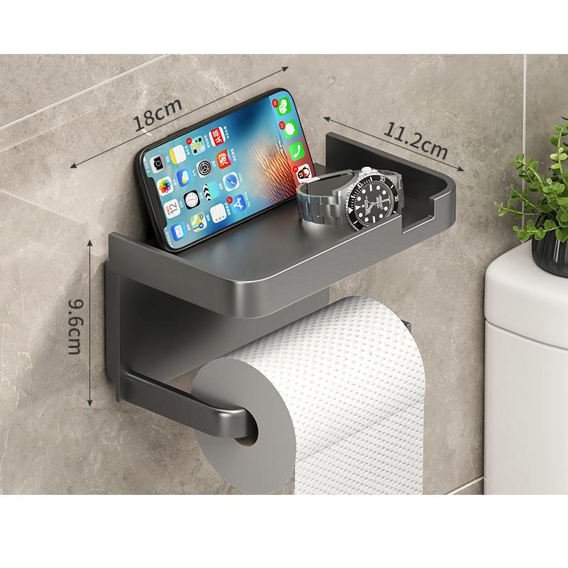 Bathroom Toilet Paper Box Roll Paper Towel Holder Punch-free Mobile Phone Toilet Paper Holder Paper Box Toilet Paper Storage Rack