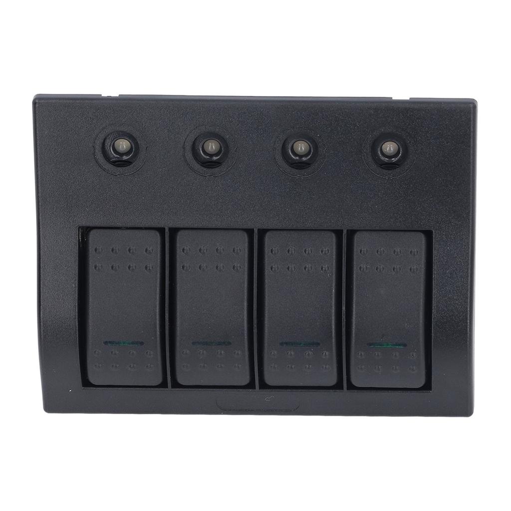 Rocker Switch Panel 12V 24V 4 Gang LED Plastic IP68 Waterproof Overload Protector 2x10A 2x15A for