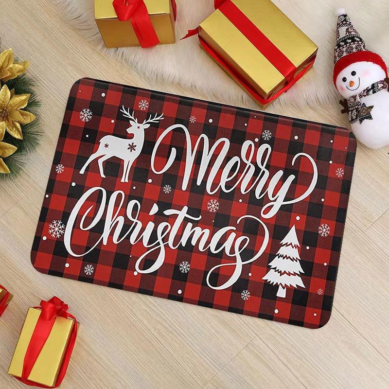 Merry Christmas Snowman Red Carpet Party Festival Living Room Sofa Bedroom Bedside Study Entrance Door Rug Non-slip Decor Mat
