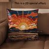 2D Boho Desert Sunset Throw Pillow Covers Pattern Cushion Cover Suitable For Sofa Bedroom Car Pillow Cover