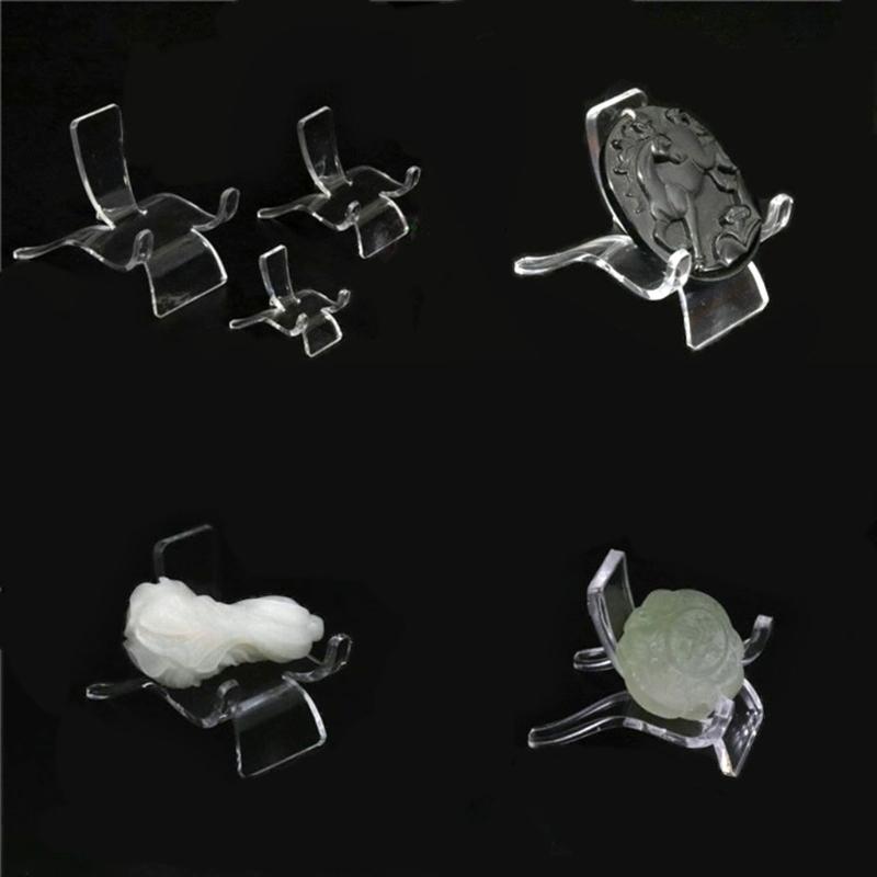 Acrylic Crystal Display Stand 10pcs/set Clear Storage Holder Bracket Rack for Gemstone Geodes Rock Mineral Agate Fossils