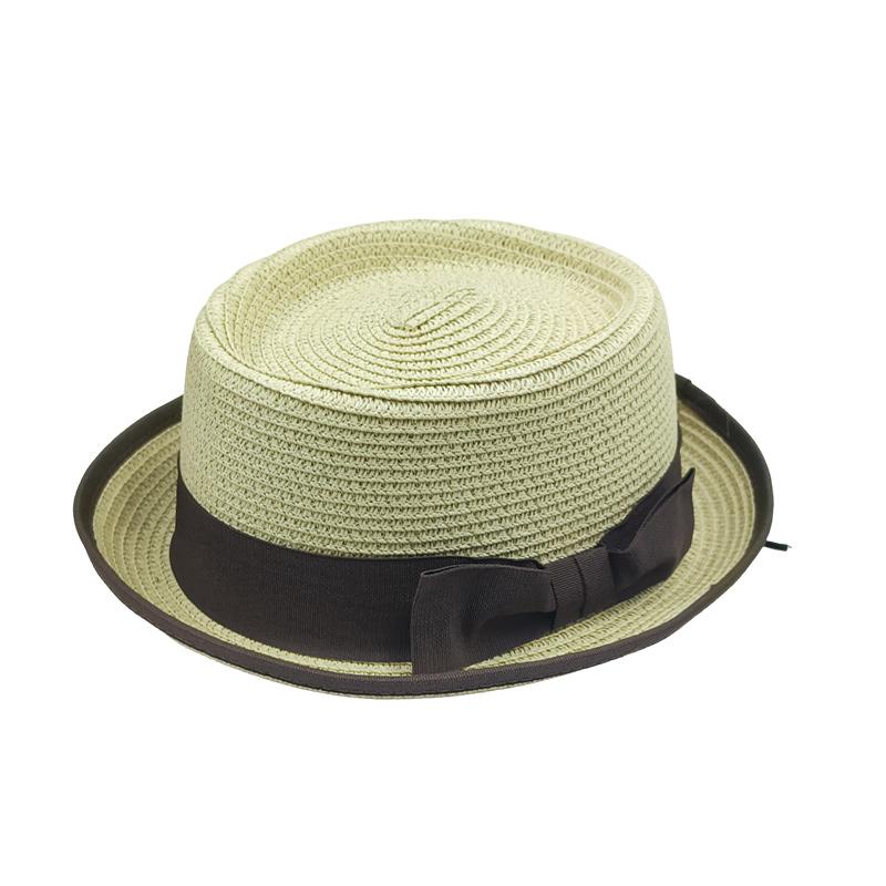 Sombrero Porkpie clásico sombrero porkpie de paja para hombres mujeres sombrero ala plana fedora sombrero de sol de rafia trilby de verano sombrero de jazz sombrero de fieltro vintage