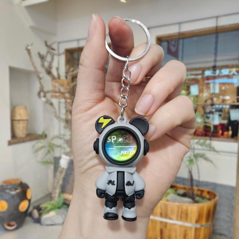 Lightning Bear Space Man Keychain Exquisite Cute Bag Pendant Doll Car Key Chain Fashionable Small Gift Hanging
