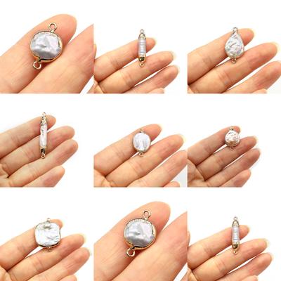 1Pc, Bohemian Mini Luxury High Quality Artificial Pearl Pendant Connectors for DIY Unique Necklaces Bracelets Anklet Accessories, Jewelry Making Craft