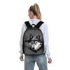 Wolfsmuster Quadratische Vordertasche Rucksack Reißverschluss Große Kapazität für Jungen/Mädchen Bestes Geschenk 2D Flach Cartoon Kinder Schultasche