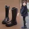 PPXID Pipishida Long Boots for Ribbon Fleece Side Christmas Everyday Size 21cm Girls, Decor, Lining, Warm, Water-Repellent, Zipper, Non-Slip,