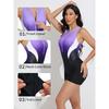 Charmleaks Athletic One Piece Swimsuits for Women Zipper Up Bathing Suits Modest Boyleg Swimwear
