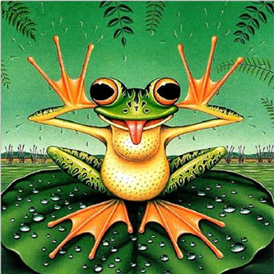 Full 5D Diy Diamond Painting Cartoon Animal Frog Embroidery Cross Stitch Home Decor Handmade Gift