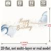 Blue Watercolor Birthday Banner, Glitter Photo Backdrop Wall Decor for Party