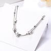 Star Bracelet Silver Color Round Bead Chain Bracelet For Women Girls Gift
