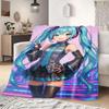 Singer Anime Blanket for Miku Fans Soft Warm Nap Blanket for Sofa Office Bed Perfect Gift Idea Comfortable and Cozy Home Bedding