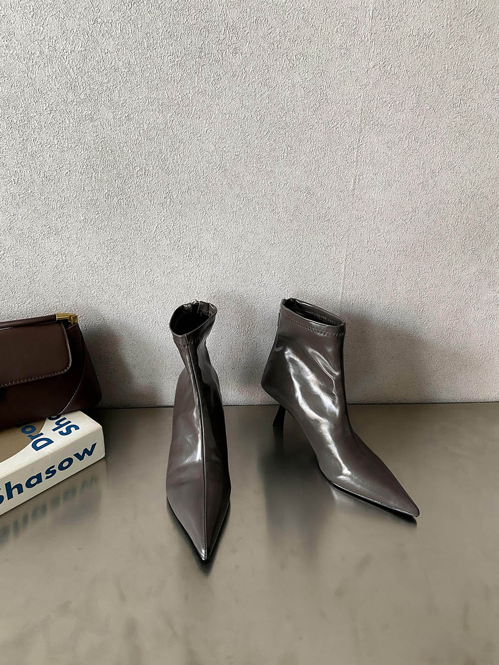 

мода Модные женские ботильоны женские носки эластичные туфли тонкие высокие каблуки туфли-лодочки для вечеринок туфли на каблуках сексуальные носки женские размеры 35-40 250 коричневый