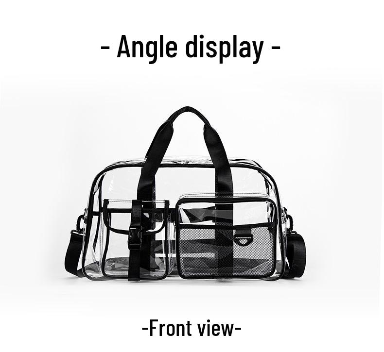 Korean Style Transparent Travel Bag - Large Capacity Water-Repellent Gym and Beach Tote