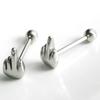 Surgical Steel Middle Finger Gesture Tongue Barbell Stud Piercing Rings Punk