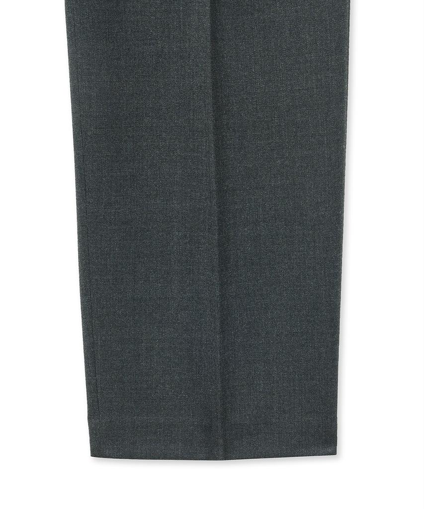 NOIRER Wool One-Tuck Relaxed Slacks (Gray)