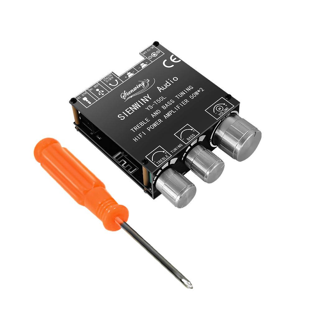 YS-T50L Bluetooth-kompatibler 5.1 Stereo Drahtloser Verstärker 50W*2 Digitaler Leistungsverstärker APP-Steuerung 3,5mm AUX Passive Lautsprecher