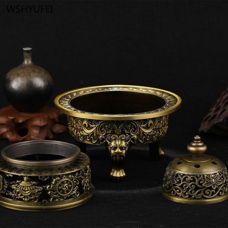 1pc Zinc alloy Aromatherapy stove Buddhist Hall Buddhist tools Home interior decoration pray for auspiciousness feng shui