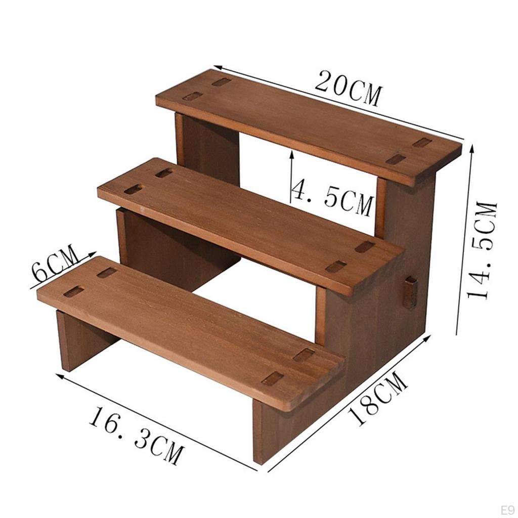 Collectibles Wood Display Stand Riser Jewelry Rack Showcase Fixtures For Figures Toys Crafts