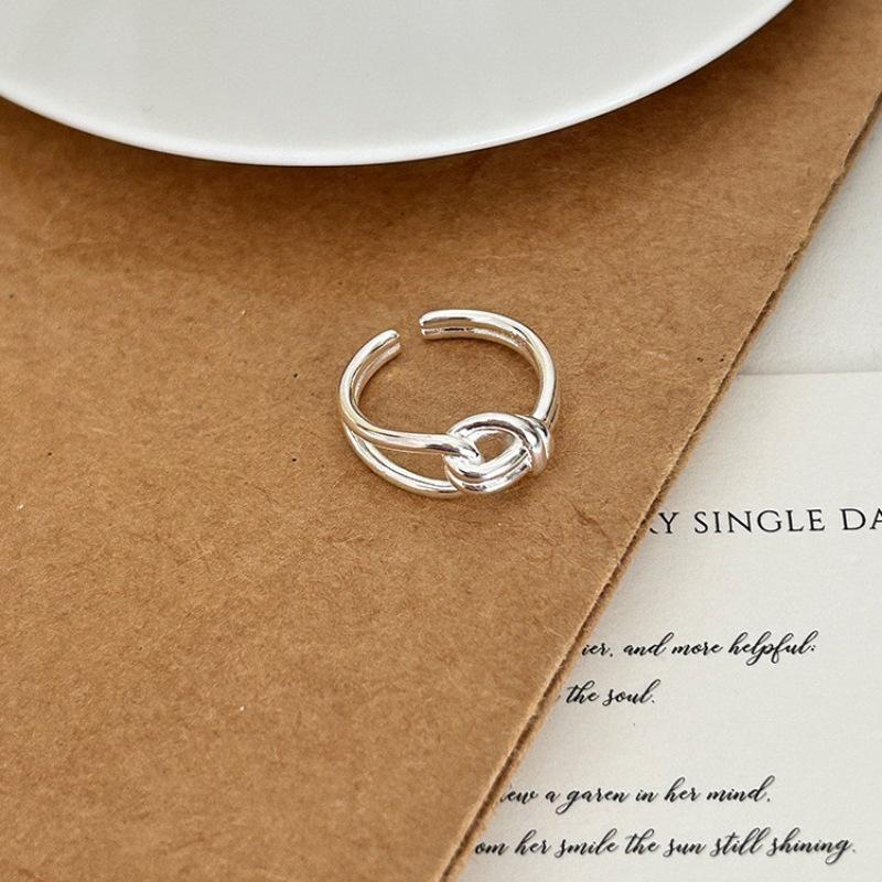 Versatile Geometric Double Layer Line Ring: Adjustable Trendy Stackable for Women