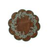 Embroidered Fabric Round Placemat With Oilresistant Surface For Kitchen Use