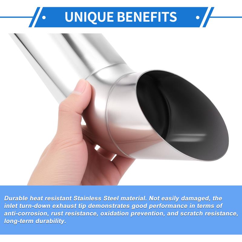 X Autohaux 51mm ID Inlet Turn Down Exhaust Tip T304 Stainless Steel Mandrel Bend Elbow Tube 230mm Length 125 Degree for Car