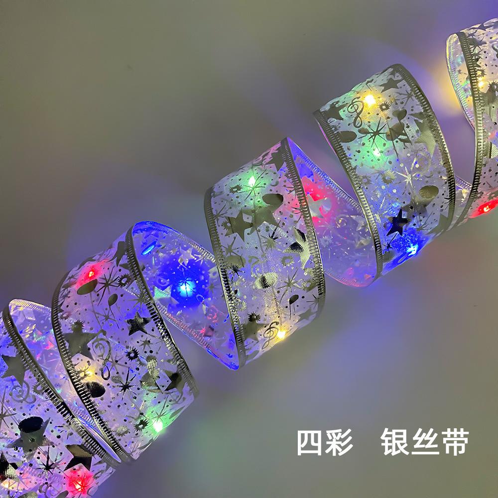 Christmas Decoration LED Ribbon Fairy Lights Christmas Tree Ornaments for Home DIY Bows Light String Navidad New Year 2026