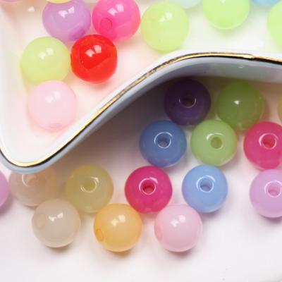 Artigos para festa em casa Contas de acrílico 100 peças Acessórios para joias Contas de contas da moda para fazer joias Descobertas faça você mesmo Cor de gelatina para artesanato 6 mm redondo