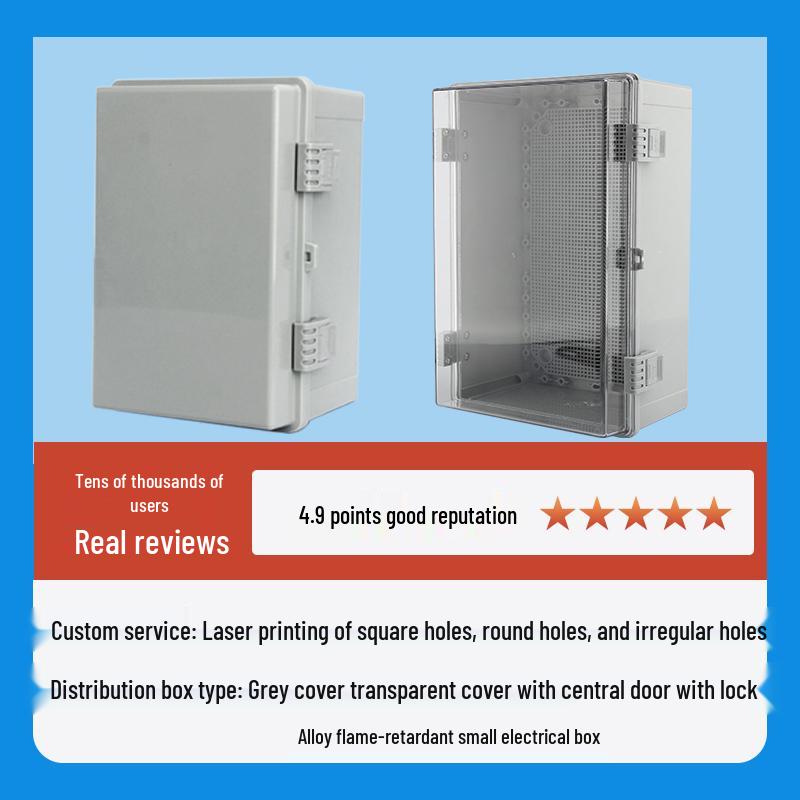 ABS Plastic Waterproof Distribution Box: Engineering Sealed Weak Current Box with Industrial Rainproof Meter Hinge.