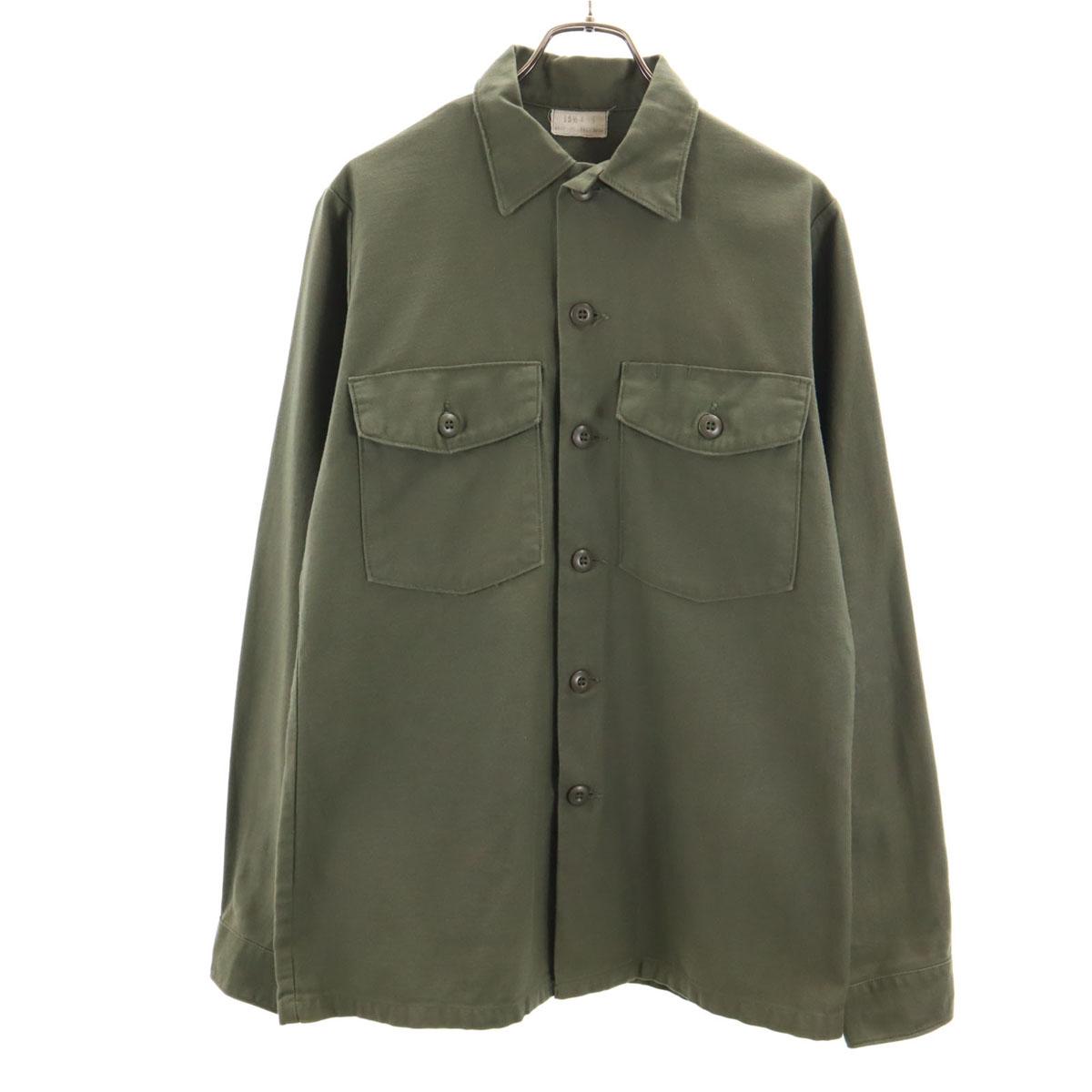 

US ARMY 70s vintage utility Shirt jacket 151/2 khaki Men s Used