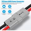 10Pcs 50 Amp 600V Connector Kit, Grey For Outdoor RV Power, Batteries, 4X4 Off-Road Winch
