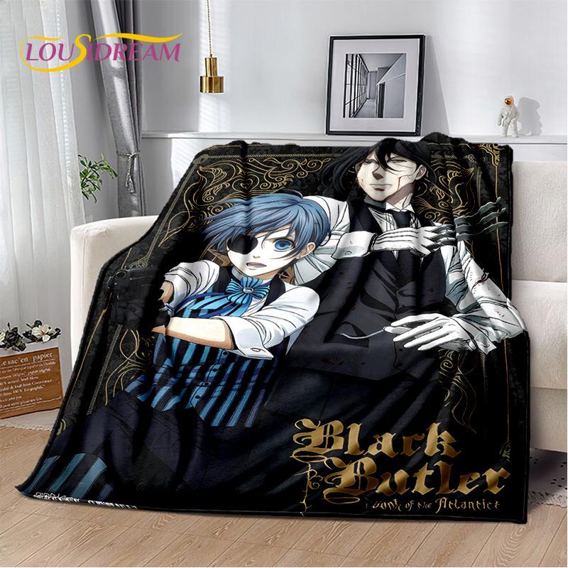 Cartoon Black Butler Anime 3D deka, měkká deka pro domácí ložnici pohovka pohovka piknik cestovní kancelářská přikrývka deka pro děti