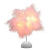 Feather Night Light Table Lamp LED Romantic Bedside Lamp for Girls Room Wedding Party Decor Battery Powered Decorative Accent Light