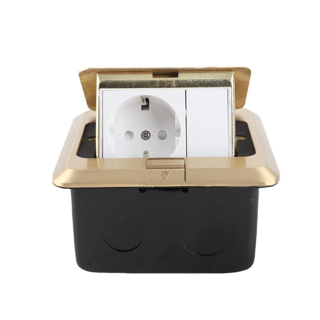 DT-T01 All-Copper Arc Waterproof Floor Socket Damping Luxury Multifunctional   Floor Socket Slow   Ground Socket