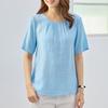Dedra Mielingkl Linen Short Sleeve Blouse Tbe3043